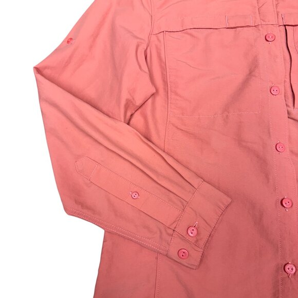 Women's L.L. BEAN Tropicwear Long Sleeve Shirt ID#293298 Salmon | Size S - Picture 3 of 7